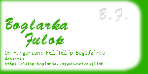 boglarka fulop business card