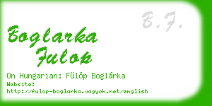 boglarka fulop business card